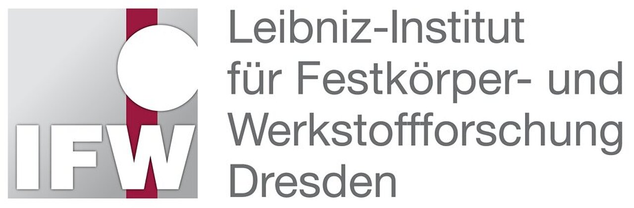 Logo of the Leibniz Institute for Solid State and Materials Research Dresden featuring the letters IFW with a stylized red and white design.