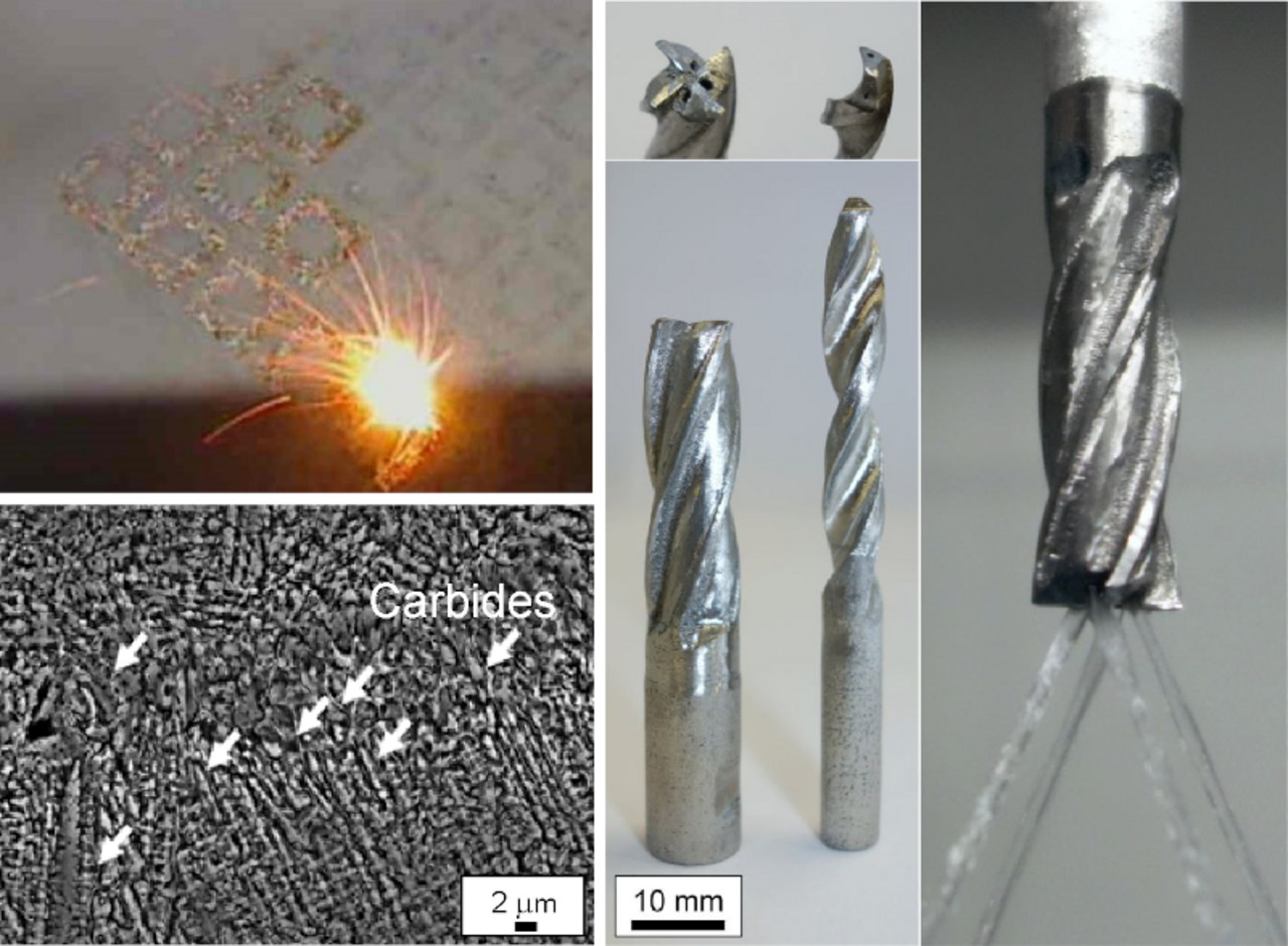 Laser powder bed fusion process in 4 different pictures