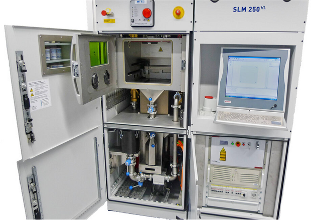 Open SLM®250HL device showing internal chambers, control panel, and monitor on the right side.