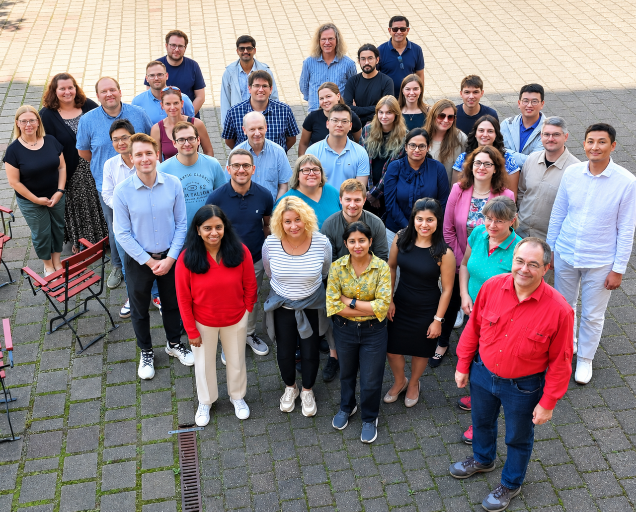 group picture from IMC at 2025 retreat out at at the conference venue Alte Schule in Krippen, Saxony