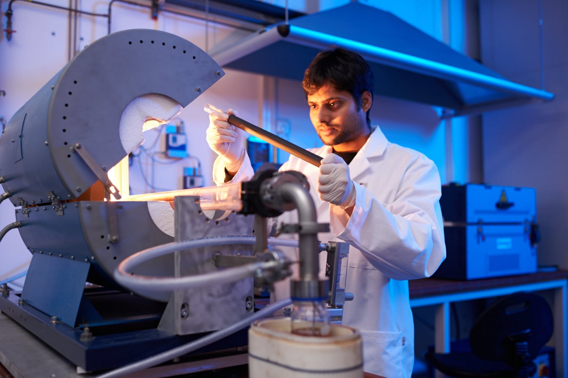 scientist working on synthesis of carbon nano tubes