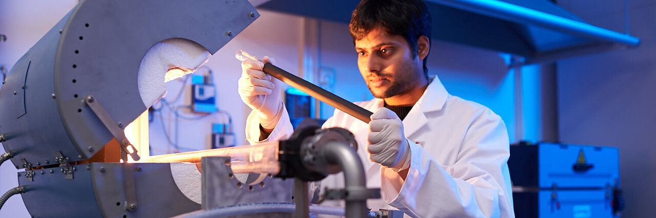 scientist working on synthesis of carbon nano tubes