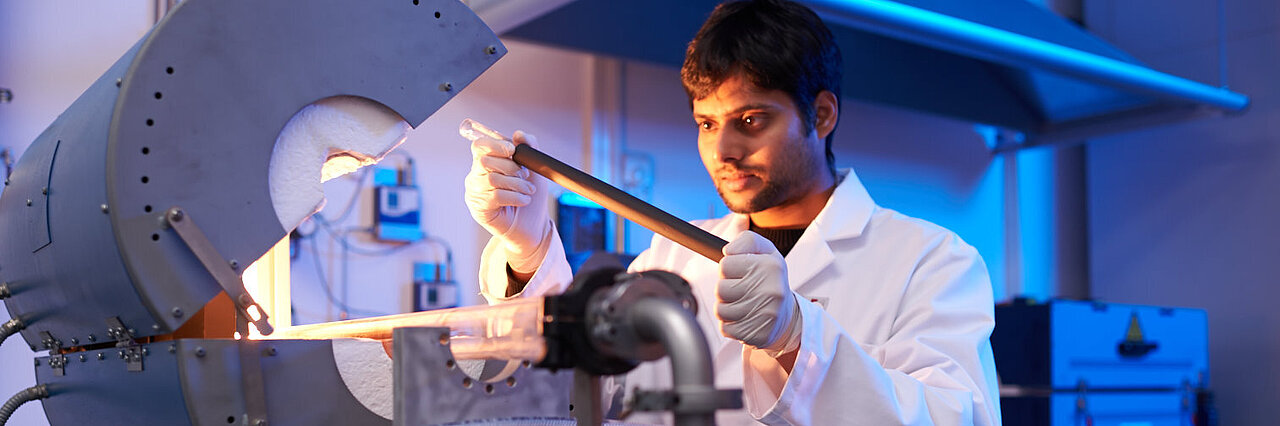 scientist working on synthesis of carbon nano tubes
