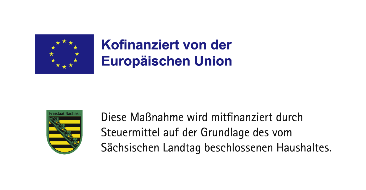 Logo of the European Union and Saxony