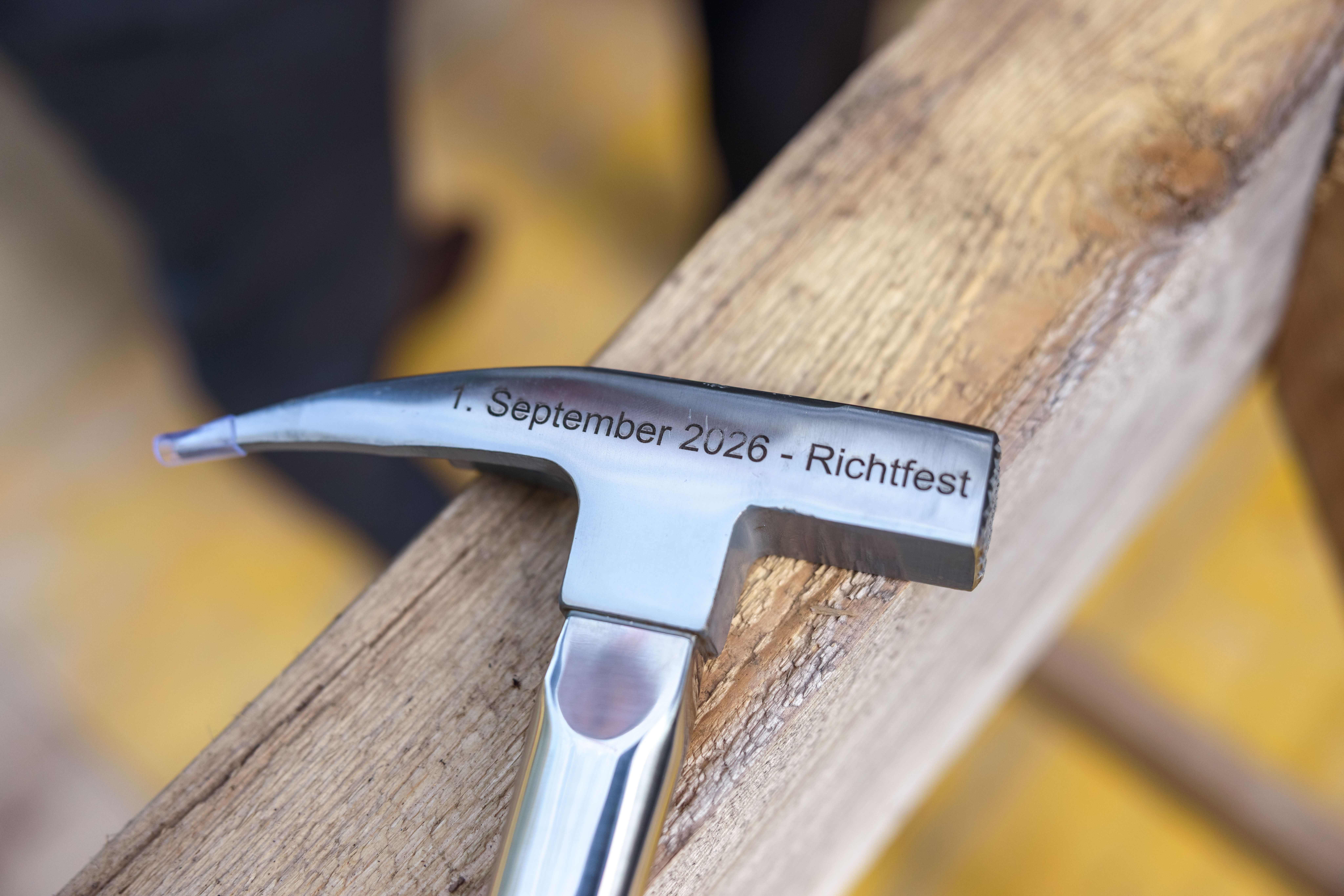 Ceremonial hammer for the topping-out ceremony of the joint research building on September 1, 2026.